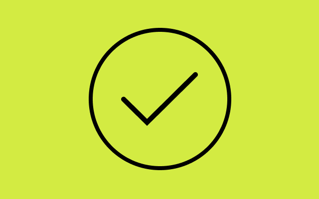 Check mark on bright background