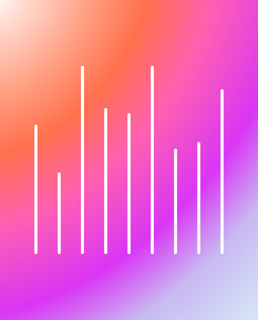 Colorful abstract graph with vertical lines